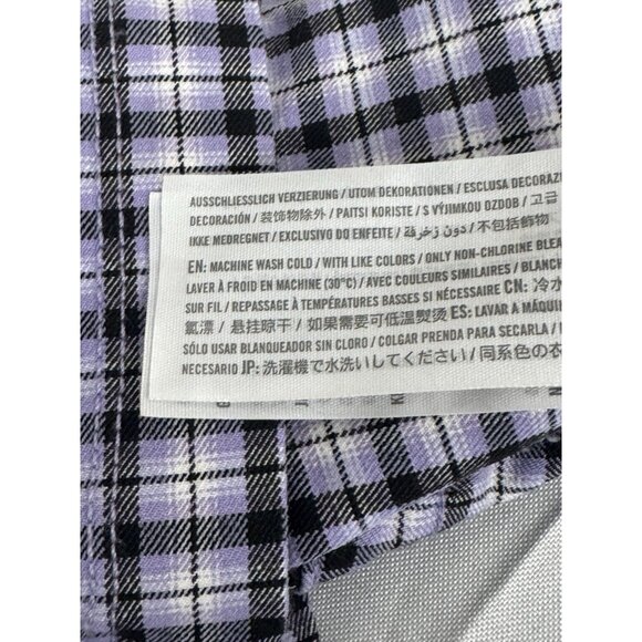 Hollister Y2K Purple Plaid M Crop Top Grunge Academia Prep Clueless Aesthetic - Picture 8 of 9